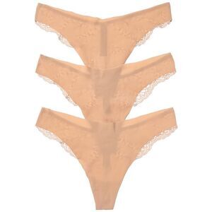 Journelle Womens 3Pk Allegra Jolie Thong, Brown